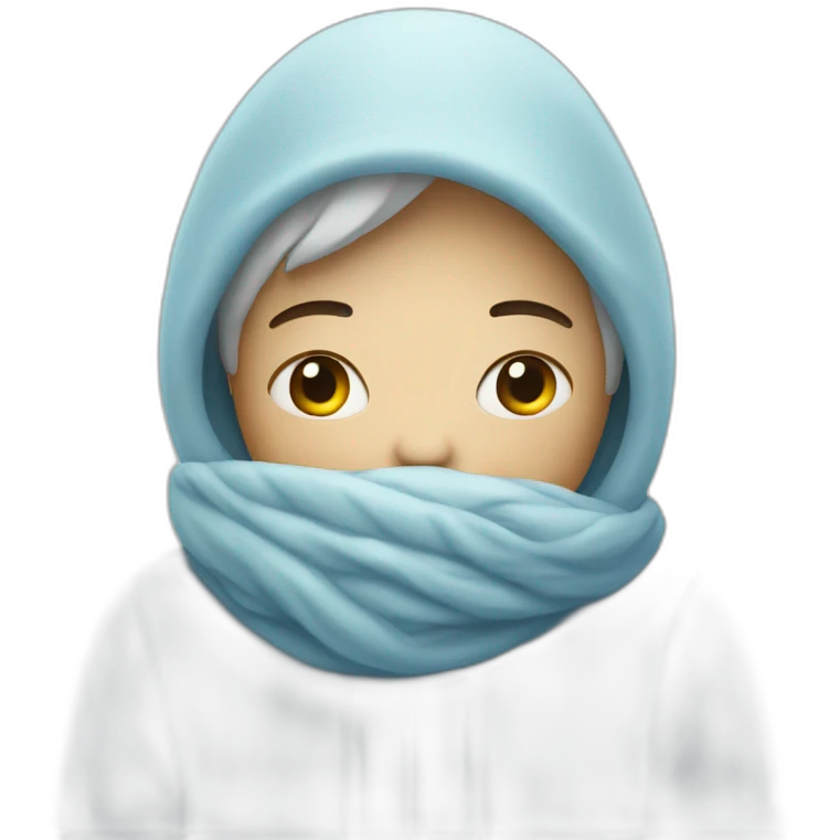 person embraces cold emoji