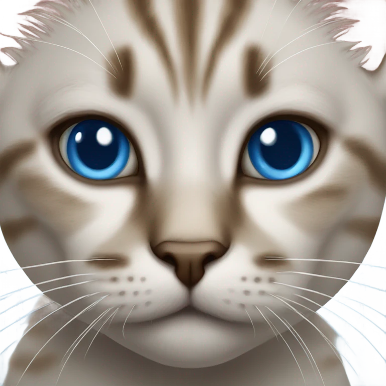 realistic close-up of cat with blue eyes emoji
