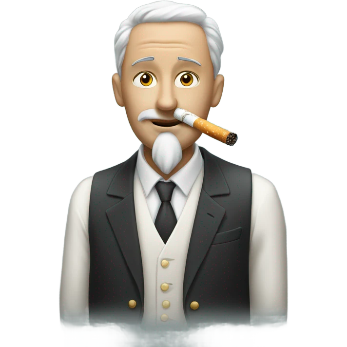 un homme riche qui fume la cigarette  emoji
