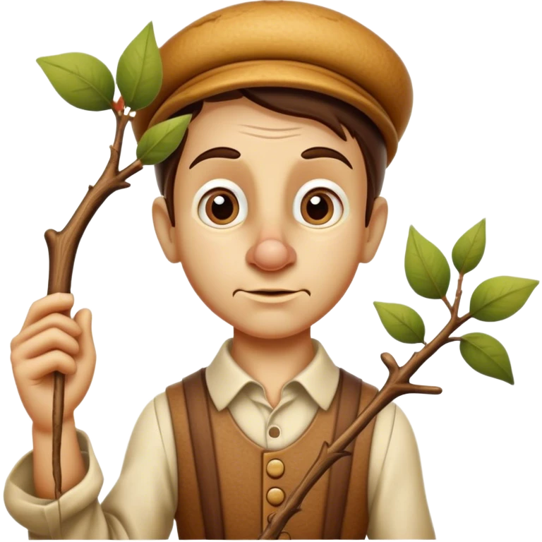 Pinnochio with a branch nose  emoji