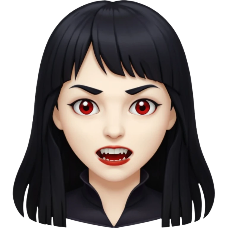quero a foto de uma vampira com franja de cabelo preto emoji