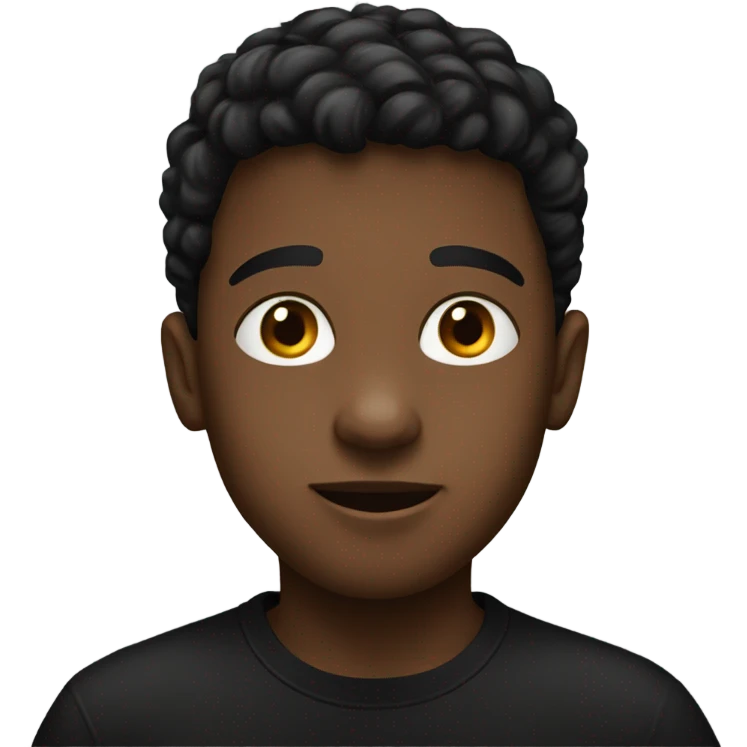 boy in black shirt portrait emoji