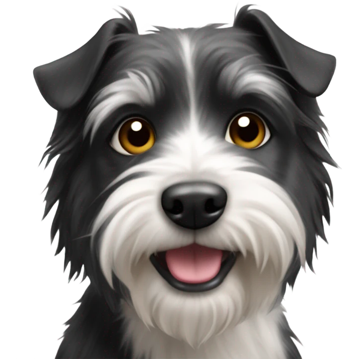 Black and white Aussie terrier mix dog emoji
