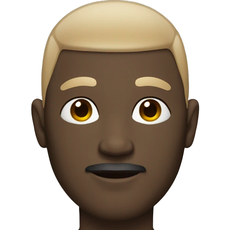 A man with black and bald skin color emoji