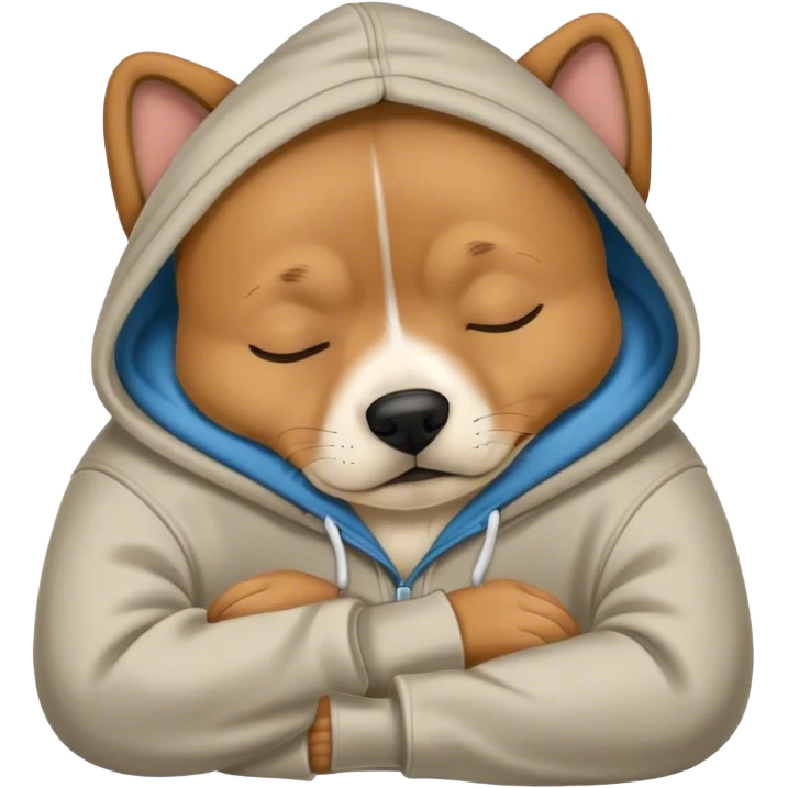 Dog with hoodie  an sleeping  emoji