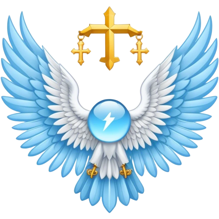 wings emblem holy saint light blue emoji