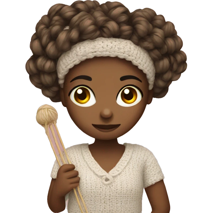 Girl doing crochet emoji
