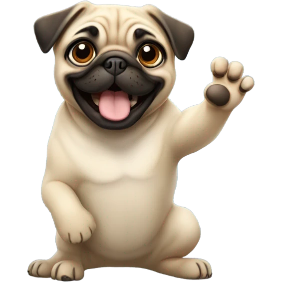 Pug high five emoji