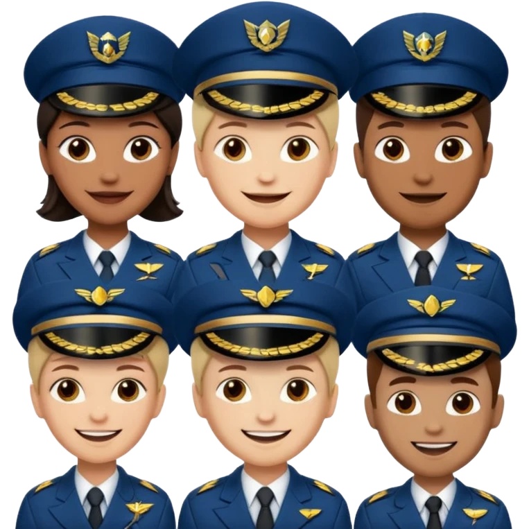 emoji style ship crew where everyone is a capitan less cartoony emoji