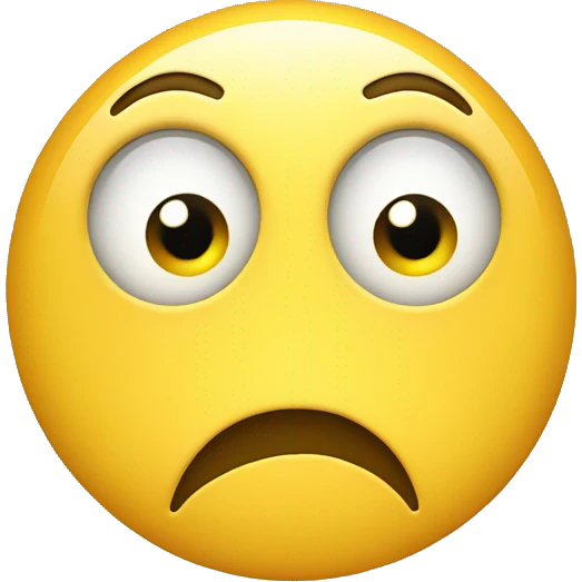 yellow circle with eyes looking to the side and straight face emoji