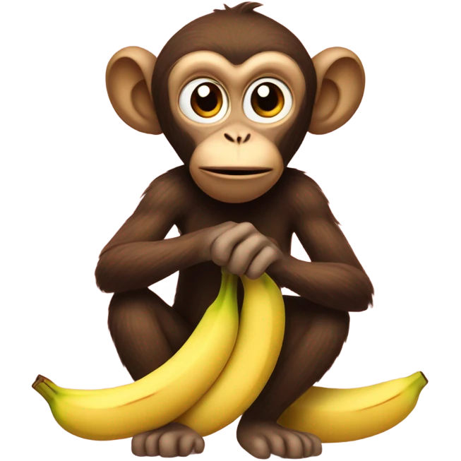 Upside down monkey eating bananas emoji