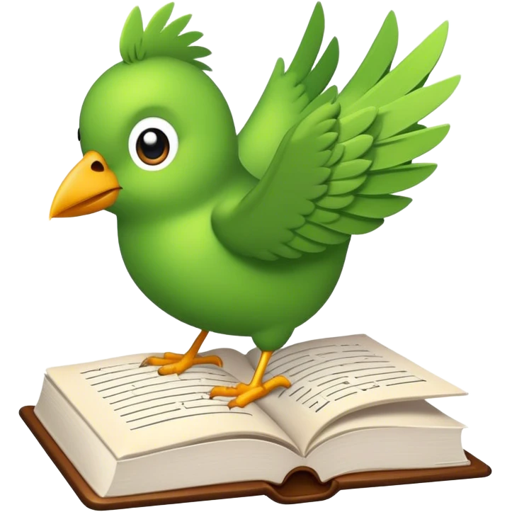 passaro escrevendo um livro emoji