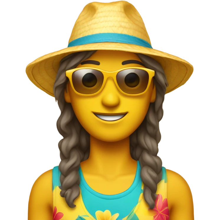 beach tour guide yellow skin emoji