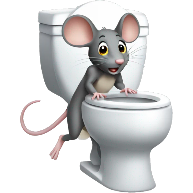 Mouse running to toliet  emoji