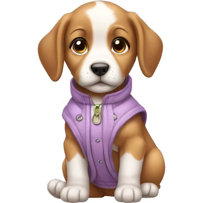 Cute baby puppy wearing clothes emoji