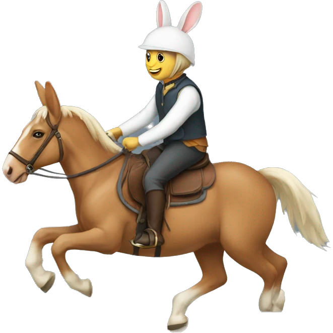 riding rabbit with horse emoji