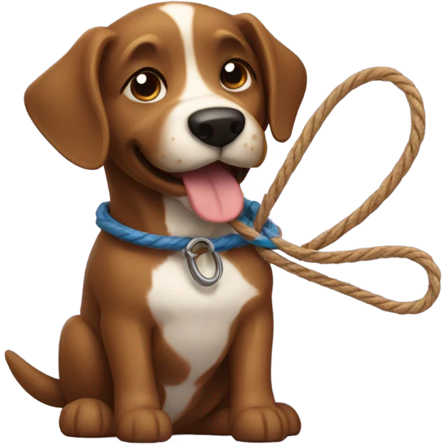 Brown dog with lasso  emoji