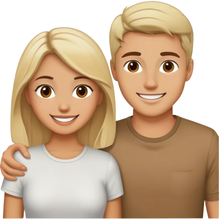  Girlfriend brunette boyfriend blond  emoji
