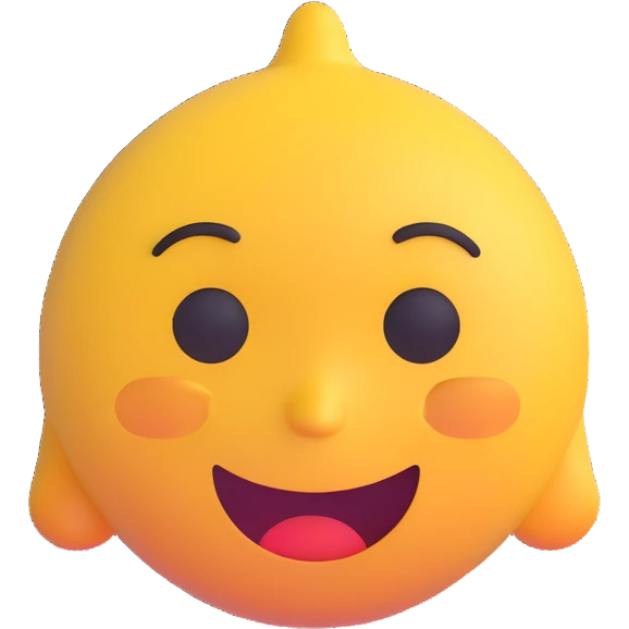 emoji pretending to be happy but actually sad, forced smile, teary eyes, subtle sadness emoji