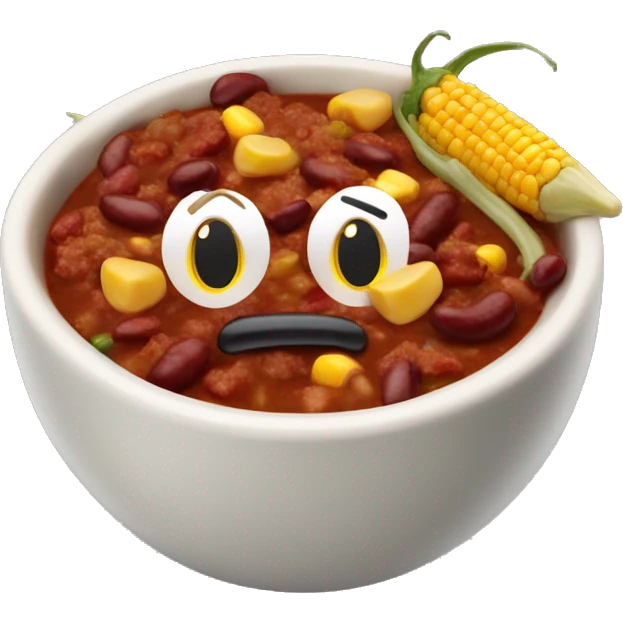 Chilli con carne with corn pieces and kidney beans emoji