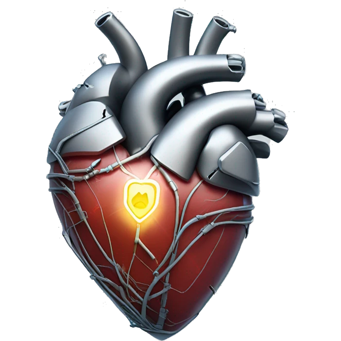 Cyborg anatomical heart with circuits emoji