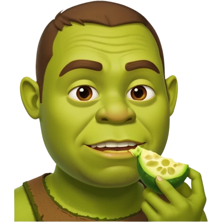 A man eating. Shrek emoji