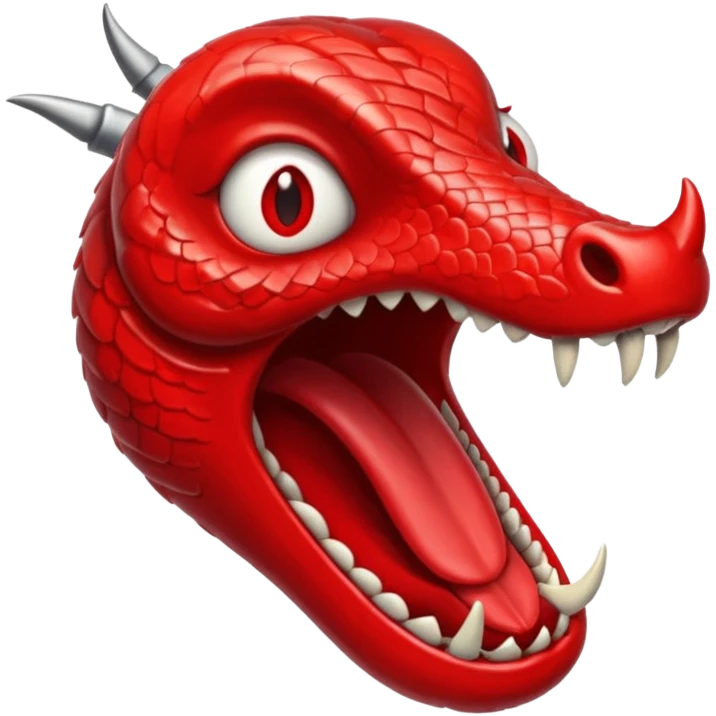 Forked serpent tongue emerging from shadowed mouth, seductive and threatening emoji