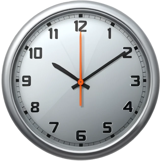 Create a round silver clock now. emoji