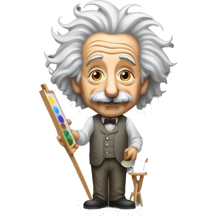 painter albert einstein paints himself emoji