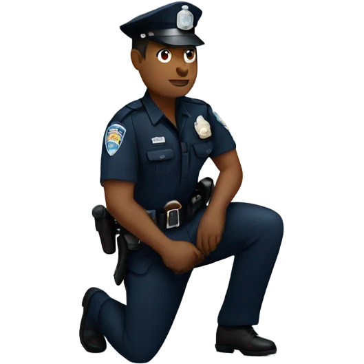 Police officer takes a knee emoji