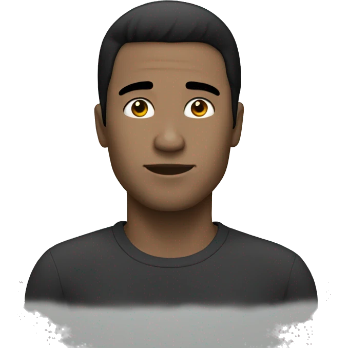 A man with Black hair and white skin  emoji