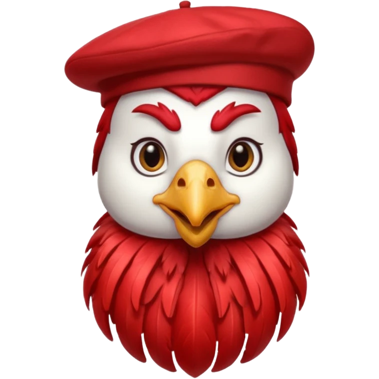 rooster wearing beret emoji