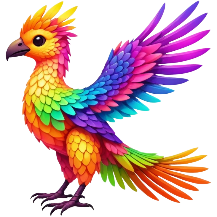 Exotic vibrant lush warm-colored neon-colored Fakémon-Trico-creature emoji