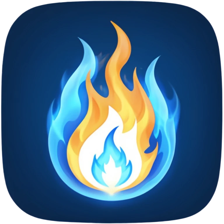 a blue fire emoji