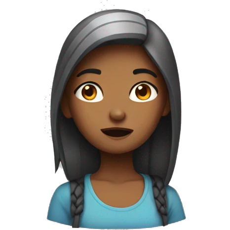 Girl saying bruh emoji
