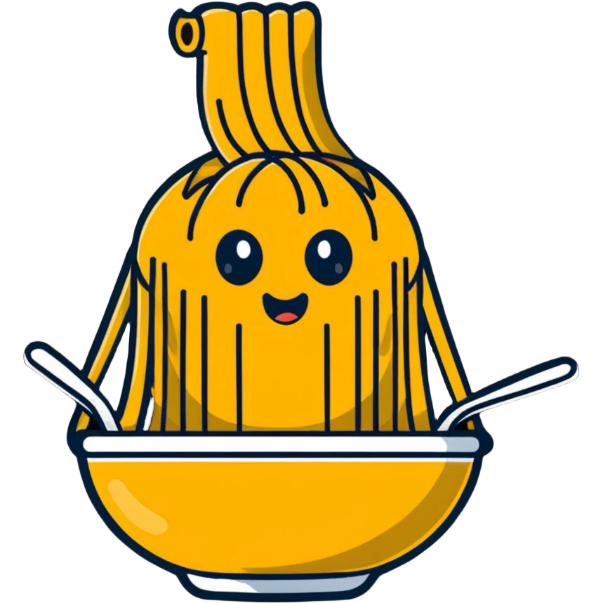 cute cartoon spaghetti character emoji