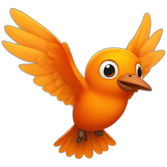 orange bird flying emoji