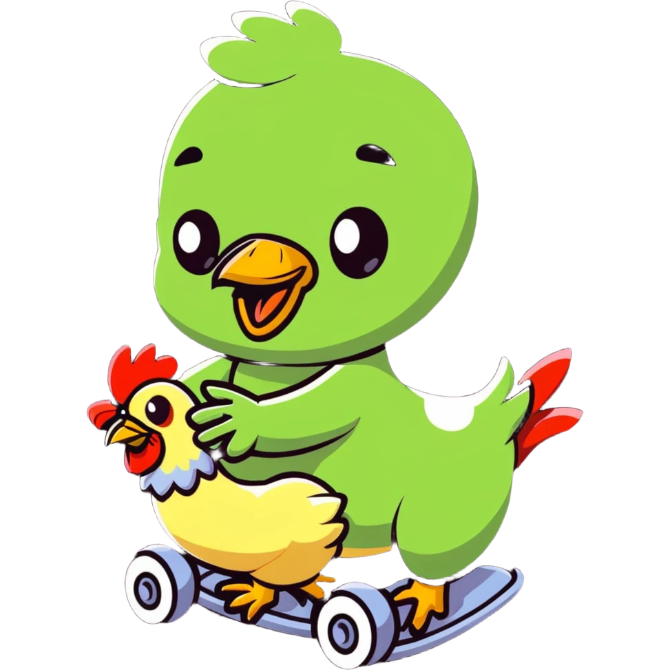 baby zombie riding a chicken emoji