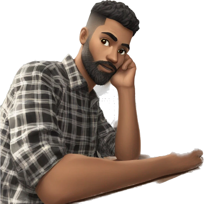 bearded man sitting indoors emoji