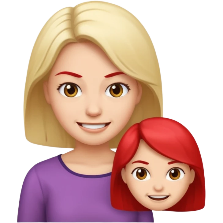 smiling woman and little angry woman emoji