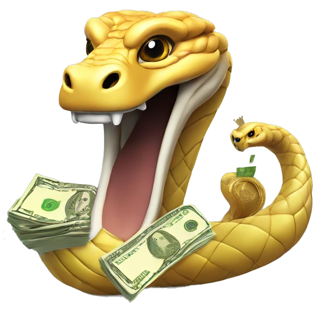 king cobra with money emoji