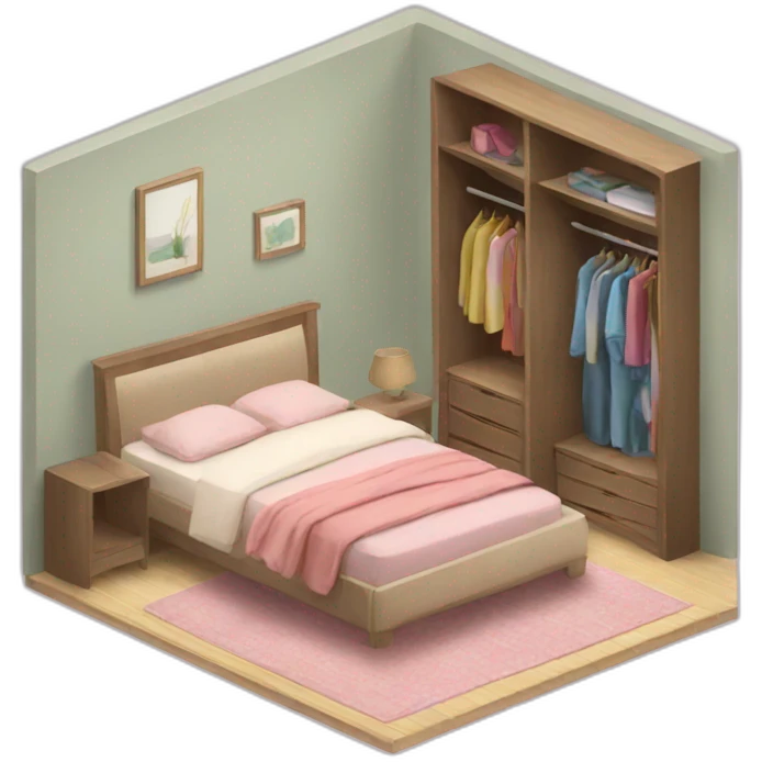 bedroom with closet emoji