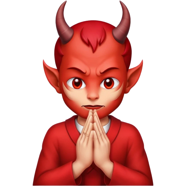 devil making prayer hands emoji
