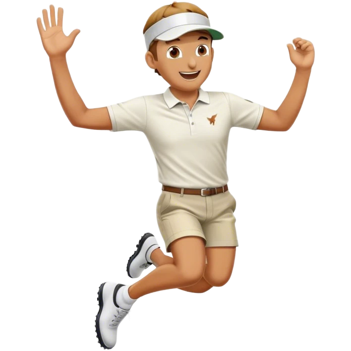 Golfer jumping with excitement  emoji