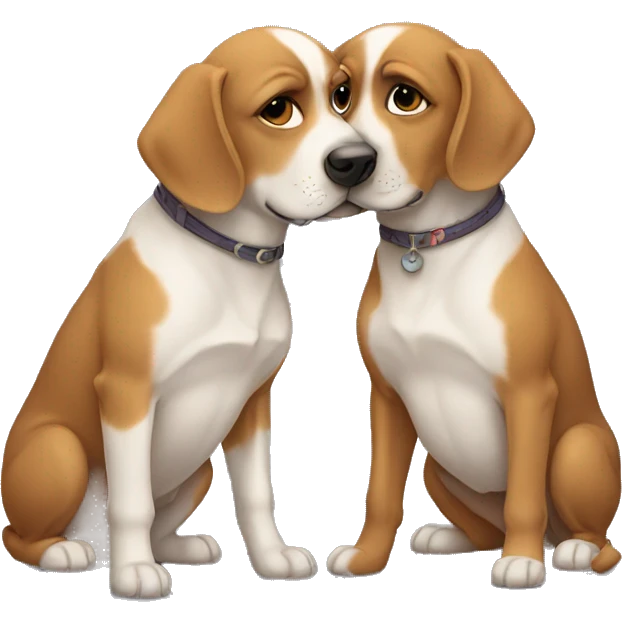 Two dogs kissing each other emoji