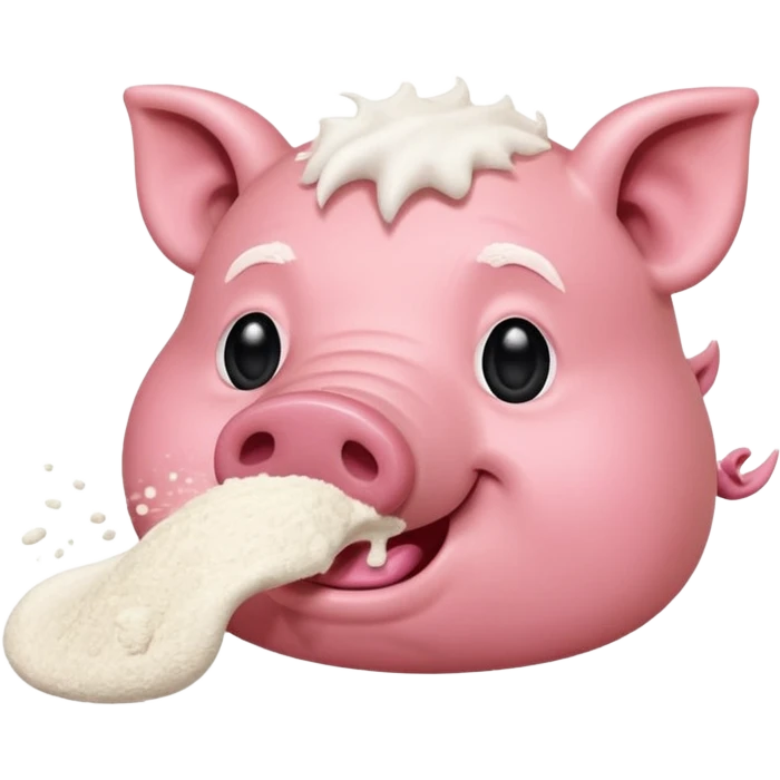 A hog snorting a line of flour  emoji