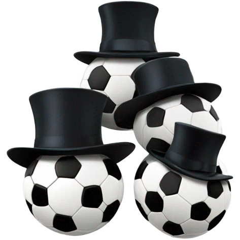 3 soccer balls in a tophat emoji
