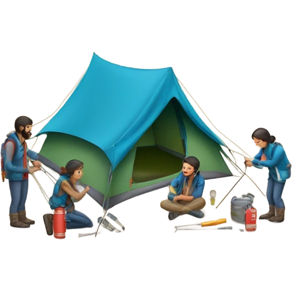 pitching a tent emoji