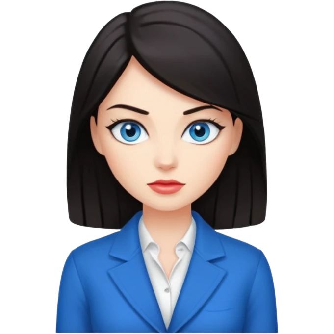 Sassy dark hair woman with blue eyes emoji