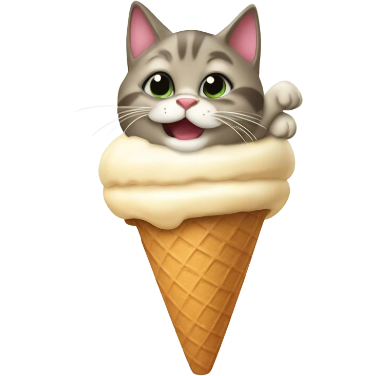 cat with icecream emoji